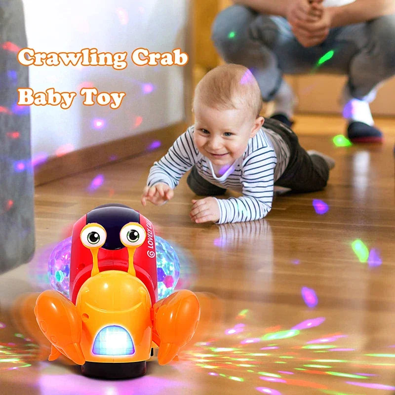 Interactive Crawling Crab Baby Toy with Music and Light Interactive Musical Entertainment for Toddlers and Kids