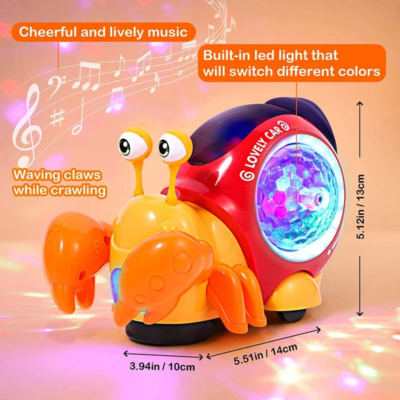 Interactive Crawling Crab Baby Toy with Music and Light Interactive Musical Entertainment for Toddlers and Kids