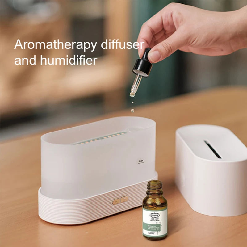 KINSCOTER Aroma Diffuser Ultrasonic Air Humidifier Cool Mist Maker Fogger LED Essential Oil Flame Lamp Diffusor