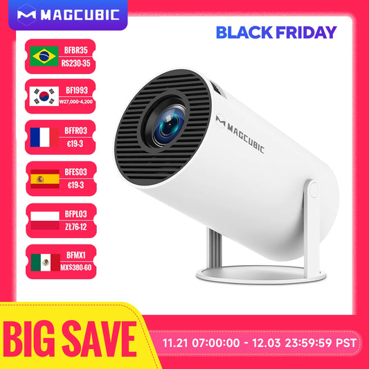 Magcubic HY300 Pro Projector 4K Android 11 Dual Wifi6 1080P 1280*720P Home Cinema Outdoor Option with BT5.0