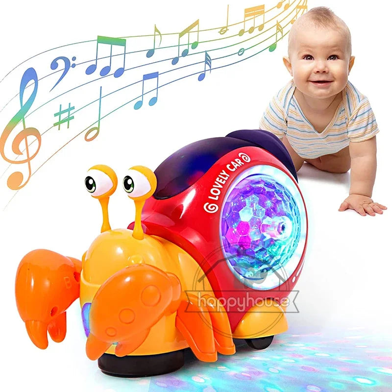 Interactive Crawling Crab Baby Toy with Music and Light Interactive Musical Entertainment for Toddlers and Kids