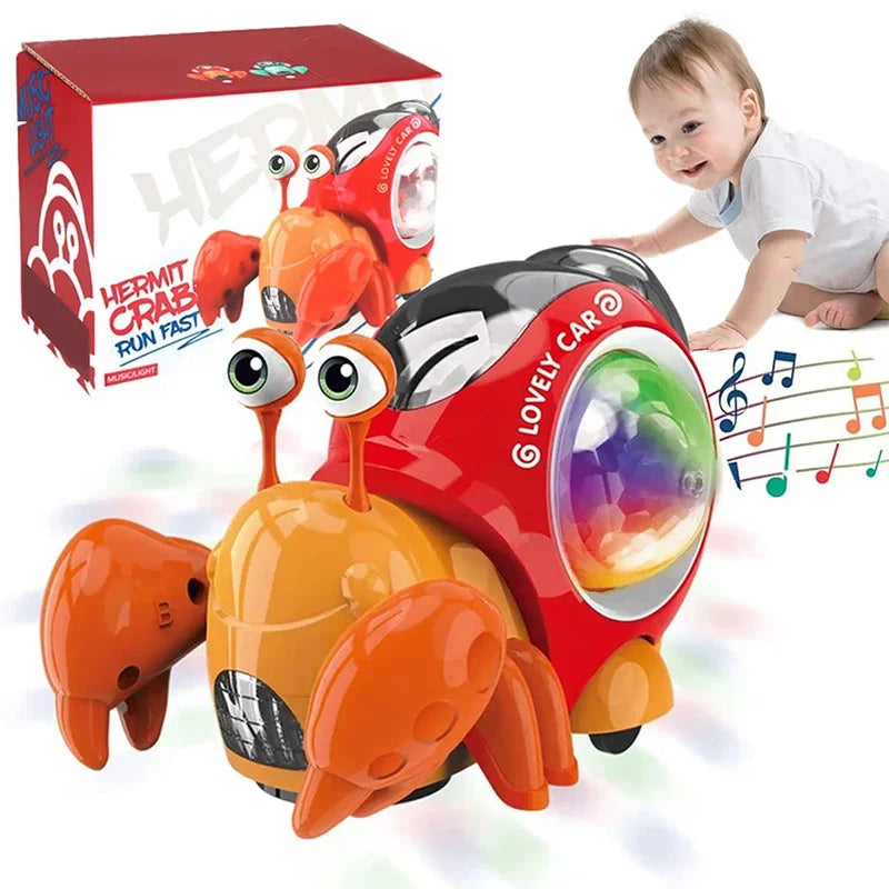 Interactive Crawling Crab Baby Toy with Music and Light Interactive Musical Entertainment for Toddlers and Kids