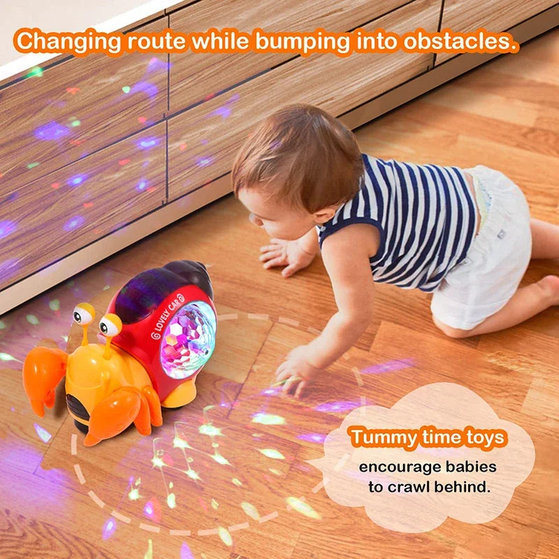 Interactive Crawling Crab Baby Toy with Music and Light Interactive Musical Entertainment for Toddlers and Kids