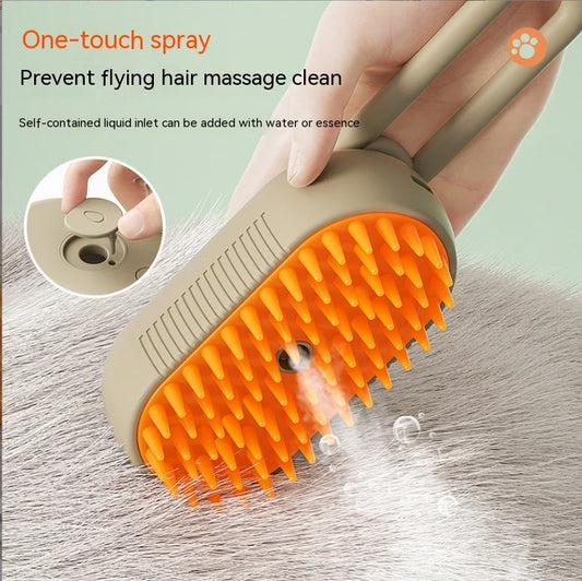 Pet Electric Spray Hair Removal Comb for Cats and Dogs One Key Anti-Flying Massage Brush for Clean Massage