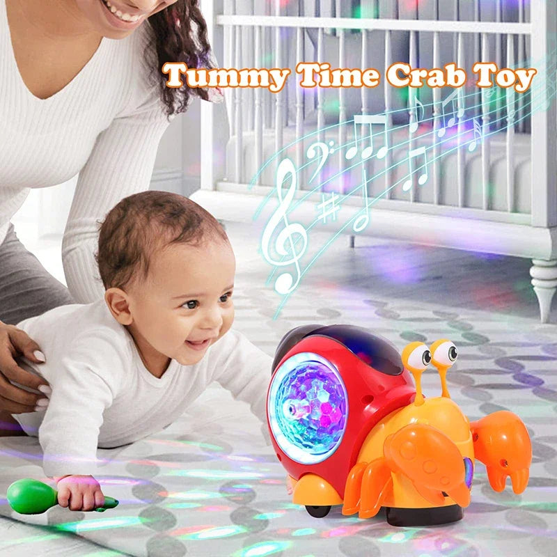 Interactive Crawling Crab Baby Toy with Music and Light Interactive Musical Entertainment for Toddlers and Kids